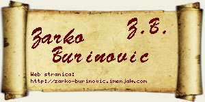 Žarko Burinović vizit kartica